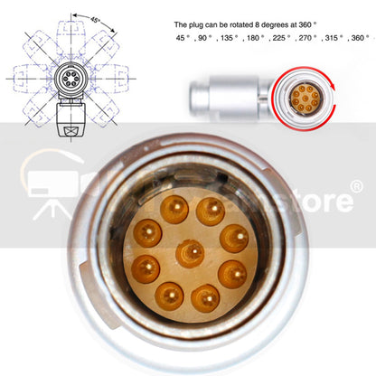 RED Camera Gig-E DSMC Rotatable EXT 9-pin TO Cat5e Ethernet RJ45 Connector for Data Transmission Through Teradek COLR