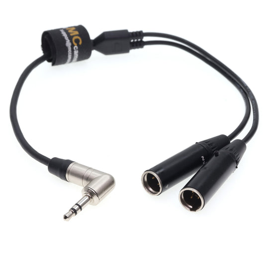 3.5mm TRS to Dual TA3M Audio Cable for RØDE Wireless GO II for Canon C70 C400 Camera