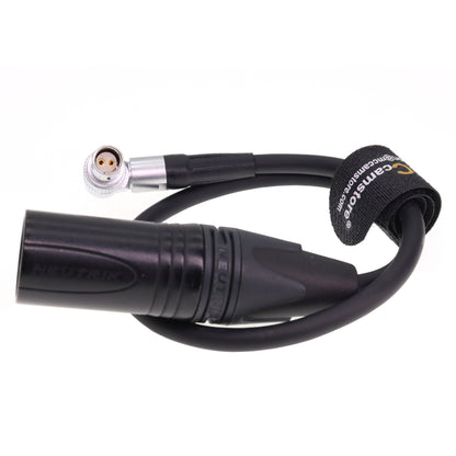 XLR 4 Pin Male to Rotatable Right Angle 2 Pin Female 12V Power Cable for RED Komodo 6K Camera