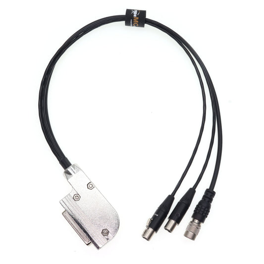 Audio Cable DB25 Female to Two TA3F Mini XLR 3 Pin Female and HRS 4pin Male for Wisycom for Sennheiser Audio LTD receiver