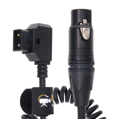 D-Tap to XLR 4 Pin Female Power Coiled Cable for Sony Venice PMW F5 F55 CineAlta 4K, Blackmagic URSA Mini Pro, Panasonic Varicam