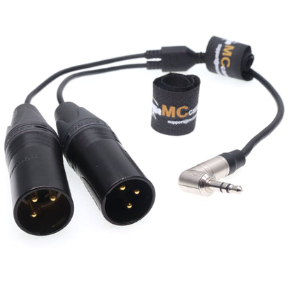 3.5 TRS Jack to Two XLR 3Pin Male Y-Cable for Rode Wireless GO II Double Channel Wireless Microphone Receiver
