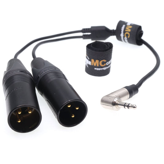 3.5 TRS Jack to Two XLR 3Pin Male Y-Cable for Rode Wireless GO II Double Channel Wireless Microphone Receiver