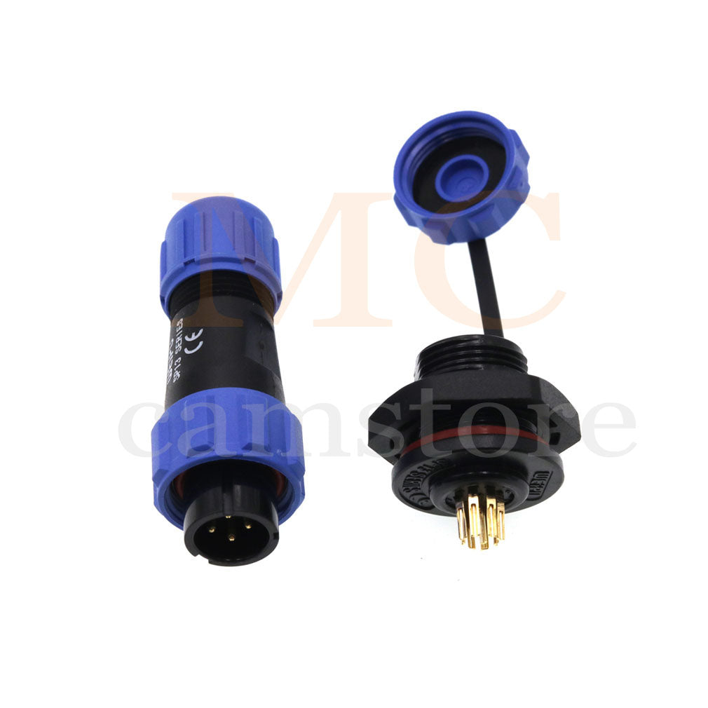 WEIPU SP13 IP68 Waterproof Connector, 2 3 4 5 6 7 9pin Thread Nut Panel Mount / Cable to Cable Power Plug Socket