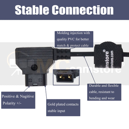 8 Pin Female (Rotatable) to D Tap Power Cable for ARRI Alexa 35, Alexa Mini, Alexa Mini LF, Amira Camera