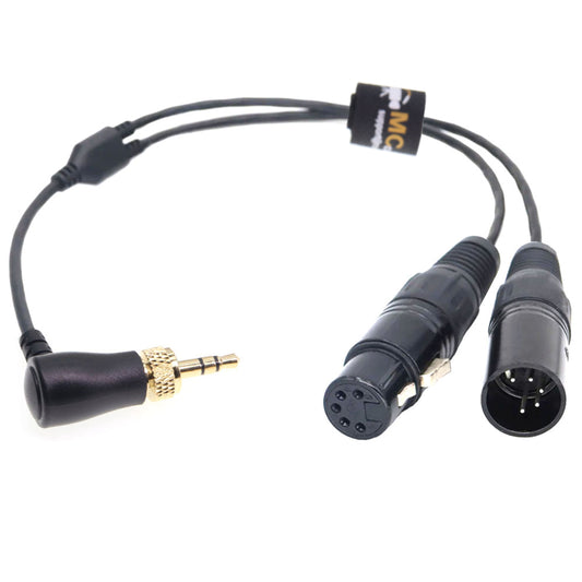 Angle 3.5 Male Plug to Double XLR 5pin Male Female for NANLITE Adapter Sidus One DMX Cable Forza, FC, PavoSlim, Pavotube ll C with Locking 3.5mm