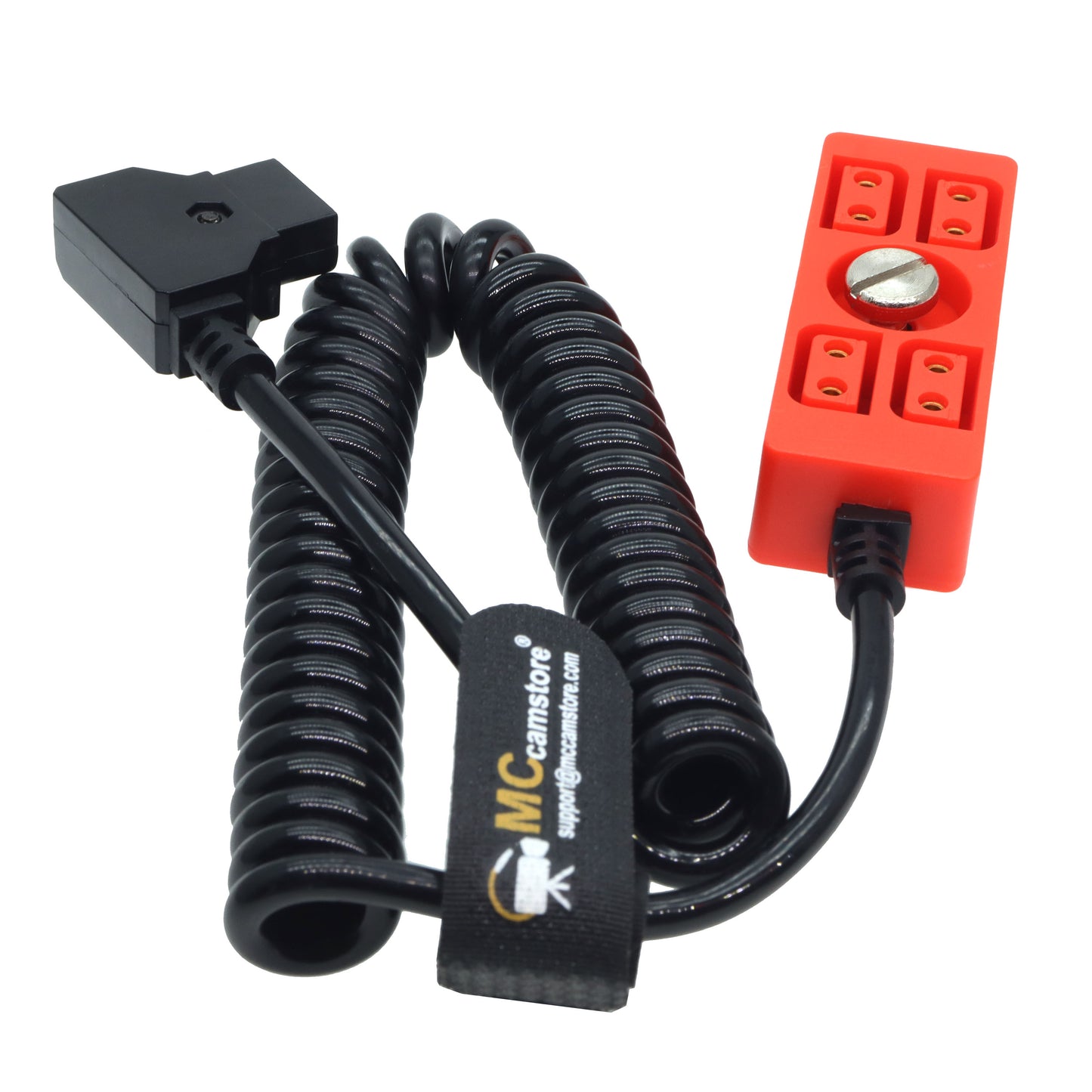 D tap to 4 Port Power Tap P-tap Strip D-tap Splitter Hub Cpmpatible for ARRI RED Teradek SmallHD V-Mount Gold-Mount Steadicam with D-Tap Output Coiled Cable with 1/4"-20 Screw