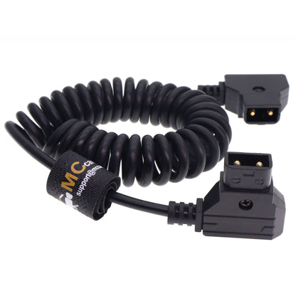 D-Tap Male to Dtap Male Coiled Extension Cable for DSLR Rig Bauer V-Mount Gold Mount