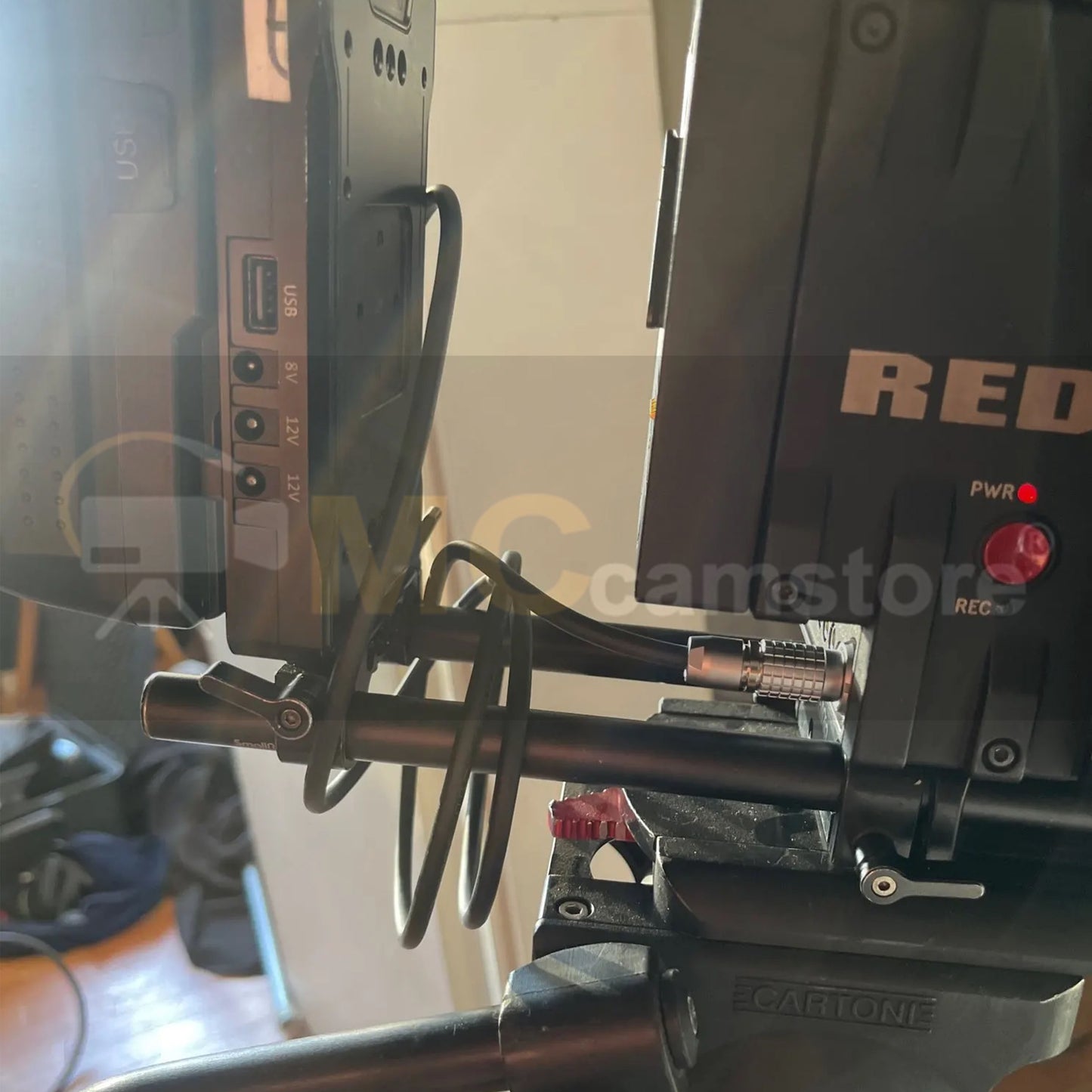 RED DSMC2 D-tap to 1B 6 Pin Female Power Coiled Cable for RED Komodo-X| V-Raptor| Scarlet| Epic| Helium| Weapon Camera, for DJI Ronin 4D