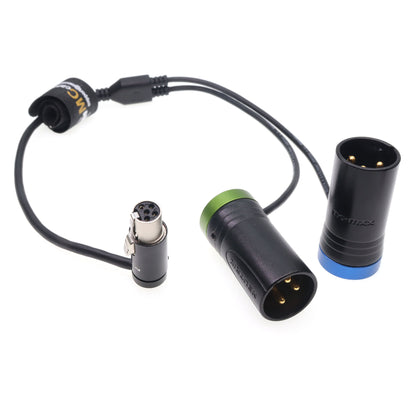 Low Profile TA5F to Dual XLR 3Pin Male Audio Cable for Sound Devices 633 for Zaxcom QRX200