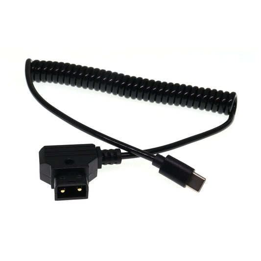 D-Tap to Type-C Power Coiled Cable for DJI Focus Pro Motor for Tilta Nucleus Nano II Wireless Lens Control Motor