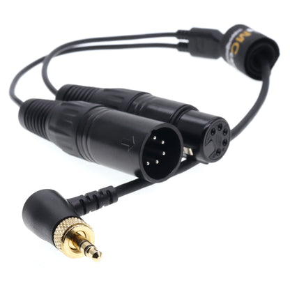 DMX Adapter Y Cable for Nanlite Lights Forza 60C/150, FC-300B, PavoSlim 240C, PavoTube II 15C/30C Right Angle 3.5mmTRS Locking to XLR 5 Pin Male Female