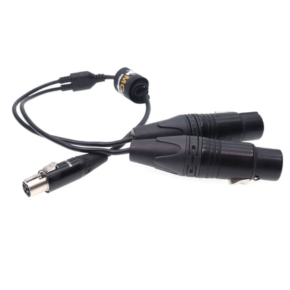 Mini XLR 5pin to Dual XLR 3Pin Female Audio Cable for Zaxcom QRX200 Lectrosonics SRa5P SRb5P Wisycom MCR54