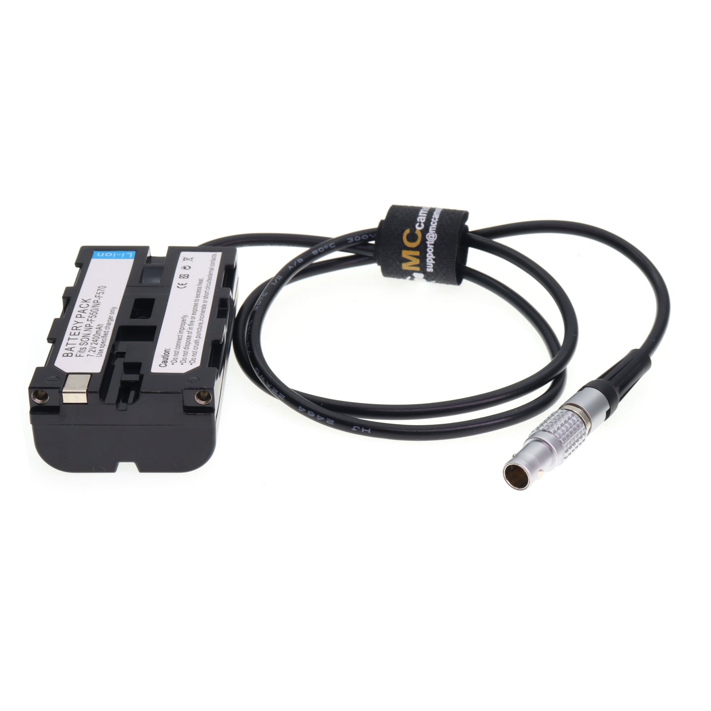 0B 2pin to NP F550 Dummy Battery Coiled Power Cable for Sony NP-F550 NPF570 970