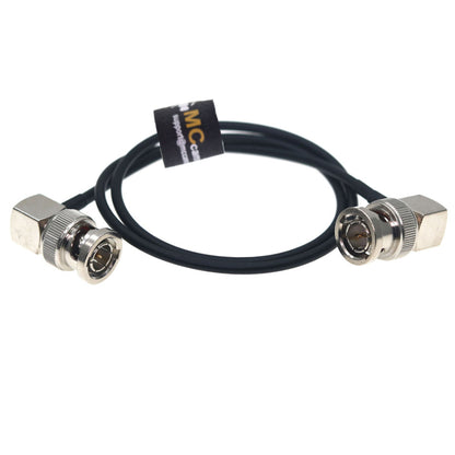 Coaxial BNC Right Angle BNC to BNC Cable for BMPCC Video Camera Monitor Recorder Video Equipment, 2pcs pack