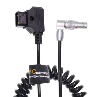 D-TAP to Angle 2 Pin Male Power Coiled Cable Compatible with Anton Bauer Teradek Bond Z Cam ARRI RED DJI TILTA Paralinx Preston Transvideo Offhollywood Switronix Panasonic