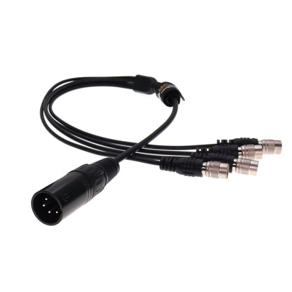 XLR 4pin Male to 4 Port Hirose 4Pin Sound Devices 644 688 788T MixPre-10 ii, ZAXCOM, ZOOM F4 F8 Power Cable