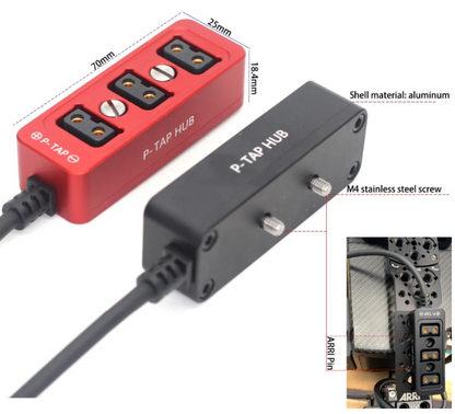 AC Power Adapter Converter Cable 12V 15A to D tap Splitter Cable for Camera Power Cord D-TAP Distributor 2 Meters for Monitor Sound Device Recorder Power Supply